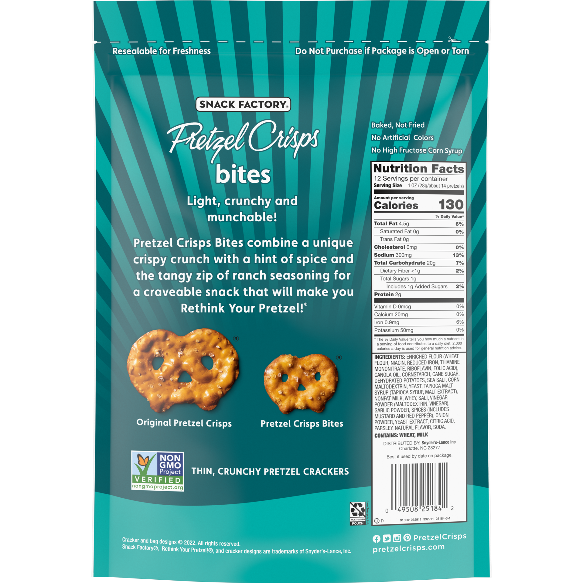slide 2 of 5, Snack Factory Spicy Ranch Pretzel Crisps, 12 oz