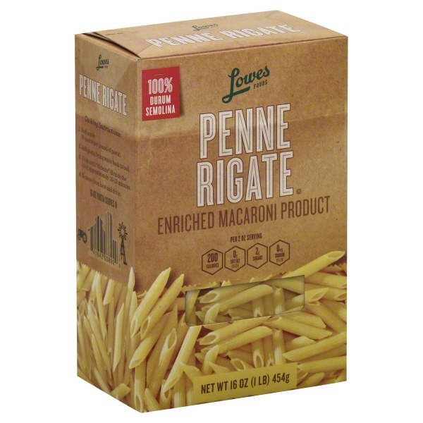 slide 1 of 1, Lowes Foods Penne Rigate, 16 oz