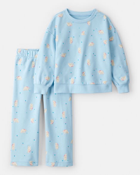 slide 1 of 3, Carter's Carters Toddler Girl Polar Bear French Terry Pullover & Pant Set - Blue Blue 3T, 1 ct