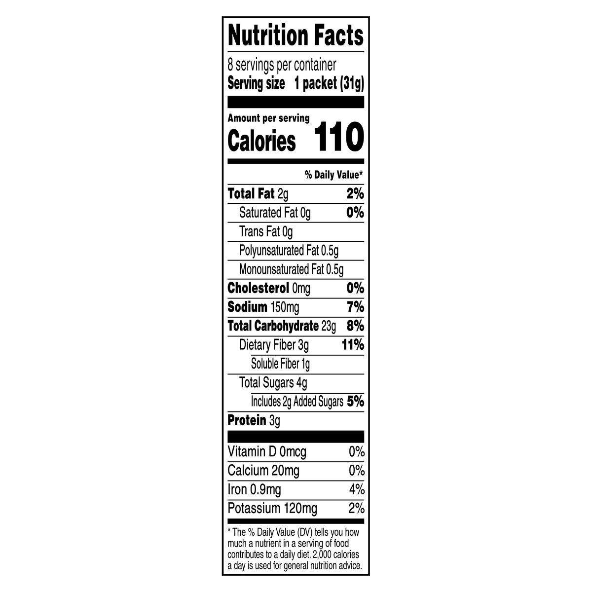 slide 7 of 8, Quaker Instant Oatmeal Lower Sugar Apples & Cinnamon 1.09 Oz 8 Count, 8 ct