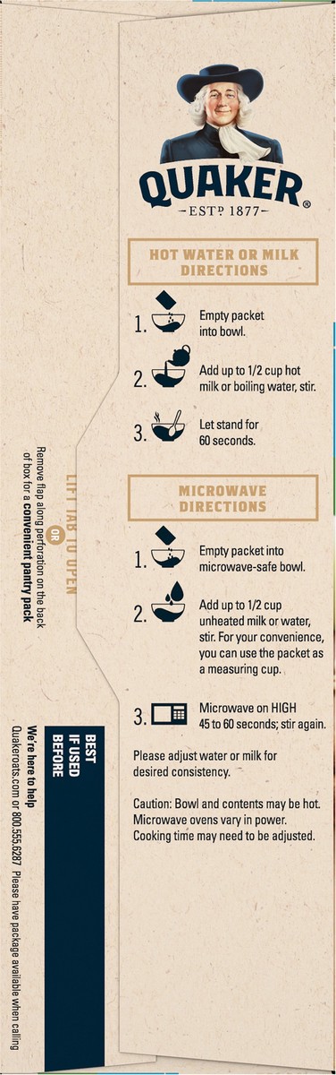 slide 4 of 8, Quaker Instant Oatmeal Lower Sugar Apples & Cinnamon 1.09 Oz 8 Count, 8 ct