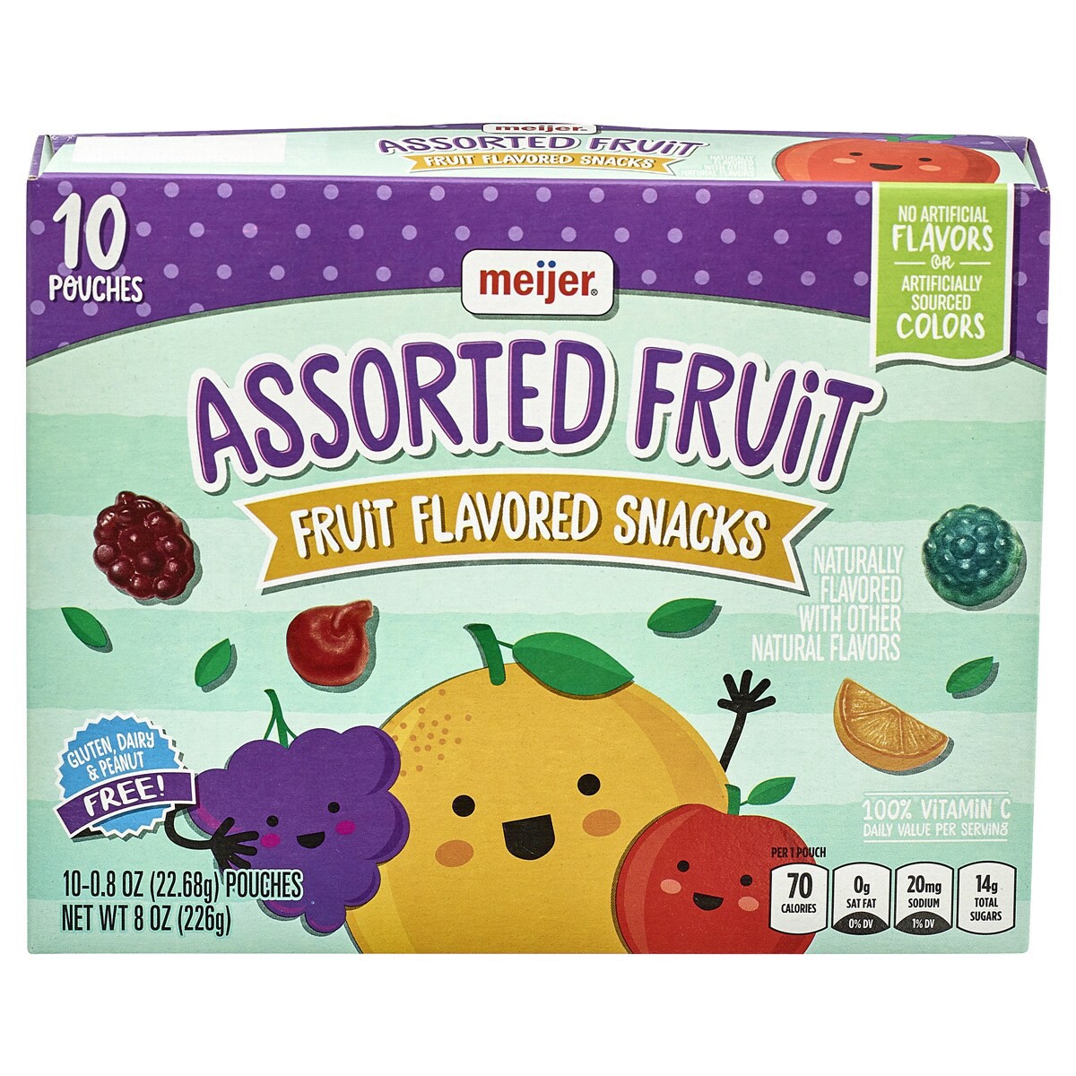 slide 1 of 5, Meijer Assorted Fruit Flavored Snacks, 10 ct, 0.8 oz