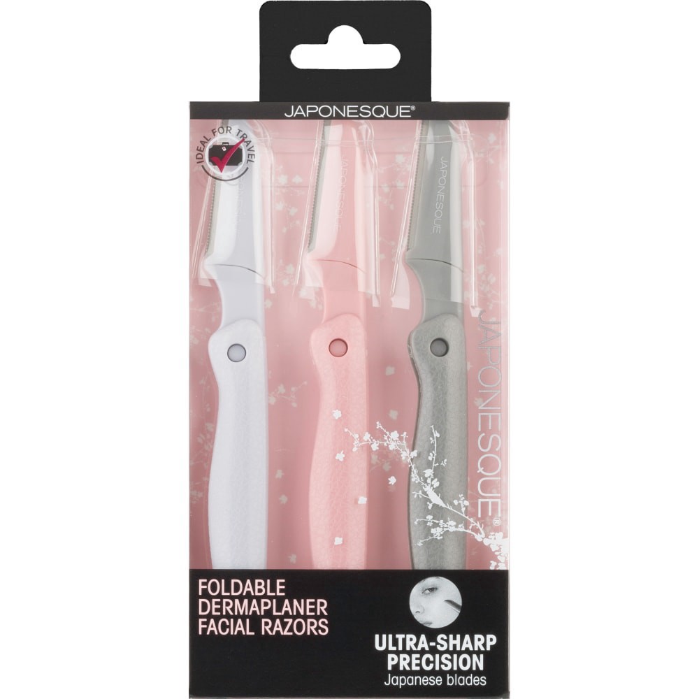 slide 2 of 5, Japonesque Foldable Dermaplaner Facial Razors, 3 ct