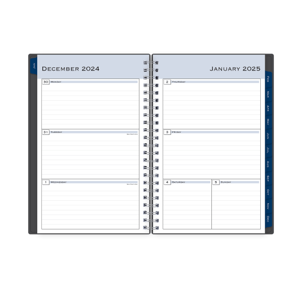 slide 3 of 7, Blue Sky 2025 Blue Sky Weekly/Monthly Planning Calendar, 5"" X 8"", Passages Charcoal Gray, January To December, 1 ct