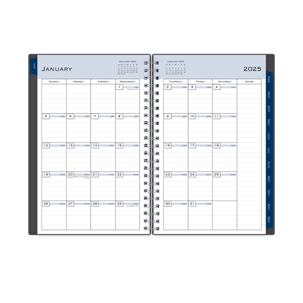 slide 7 of 7, Blue Sky 2025 Blue Sky Weekly/Monthly Planning Calendar, 5"" X 8"", Passages Charcoal Gray, January To December, 1 ct