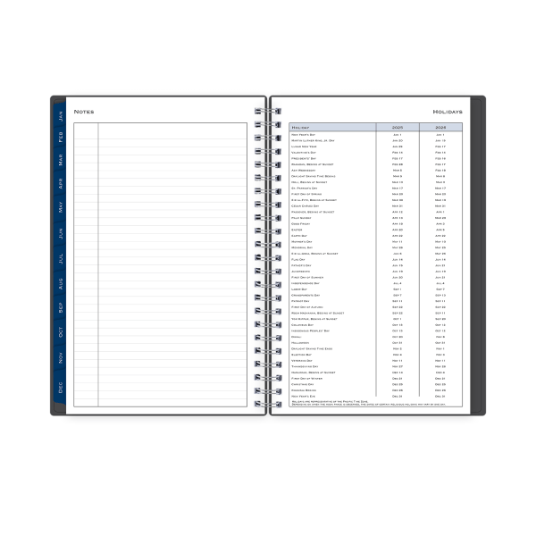 slide 4 of 7, Blue Sky 2025 Blue Sky Weekly/Monthly Planning Calendar, 5"" X 8"", Passages Charcoal Gray, January To December, 1 ct
