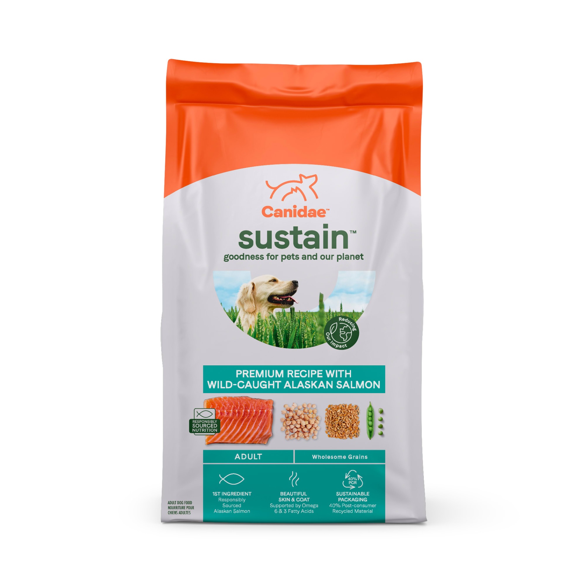 slide 1 of 1, CANIDAE Sustain Premium Recipe with Wild-Caught Alaskan Salmon Adult Dry Dog Food, 18 lb