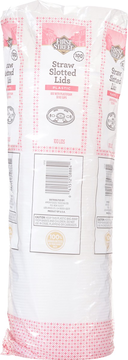 slide 6 of 12, Cb02 First Street Lid Straw Slot Translucent 32 Oz (BULK), 100 ct
