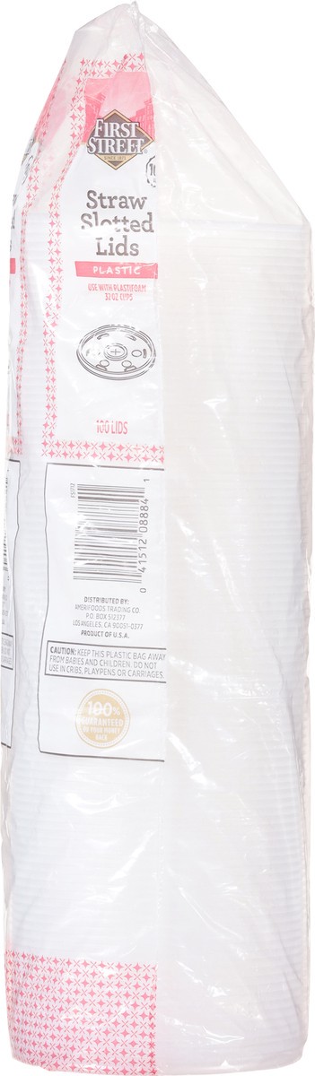slide 5 of 12, Cb02 First Street Lid Straw Slot Translucent 32 Oz (BULK), 100 ct