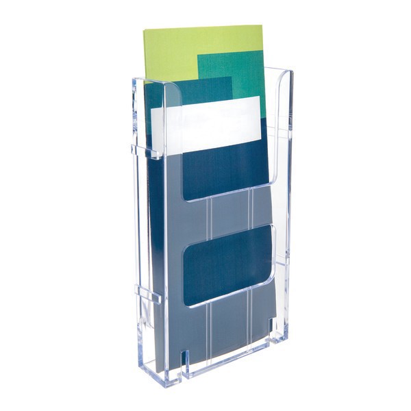 slide 6 of 10, Deflect-O Lit Loc Interlocking Leaflet Literature Display, Clear, 1 ct