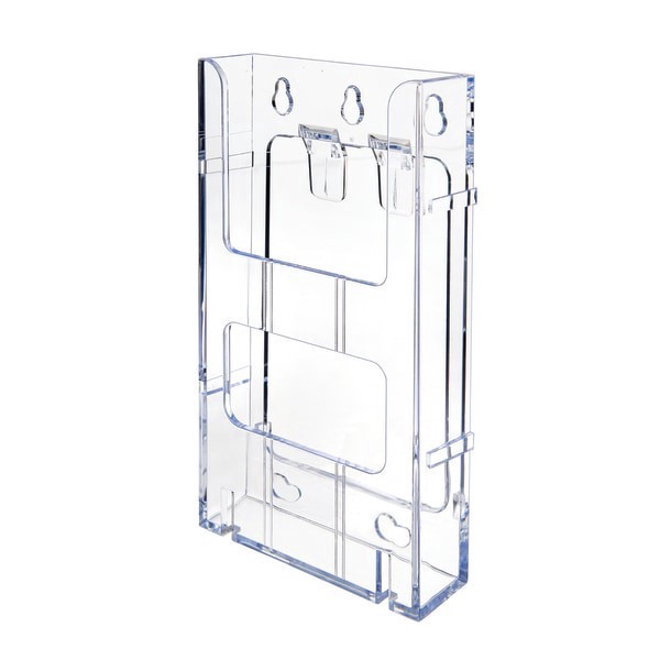slide 3 of 10, Deflect-O Lit Loc Interlocking Leaflet Literature Display, Clear, 1 ct