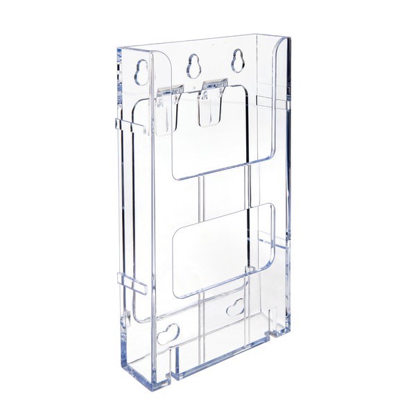 slide 5 of 10, Deflect-O Lit Loc Interlocking Leaflet Literature Display, Clear, 1 ct