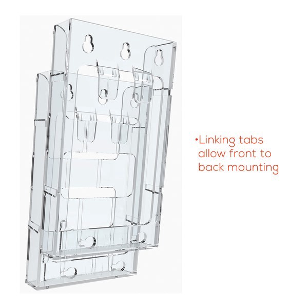 slide 2 of 10, Deflect-O Lit Loc Interlocking Leaflet Literature Display, Clear, 1 ct