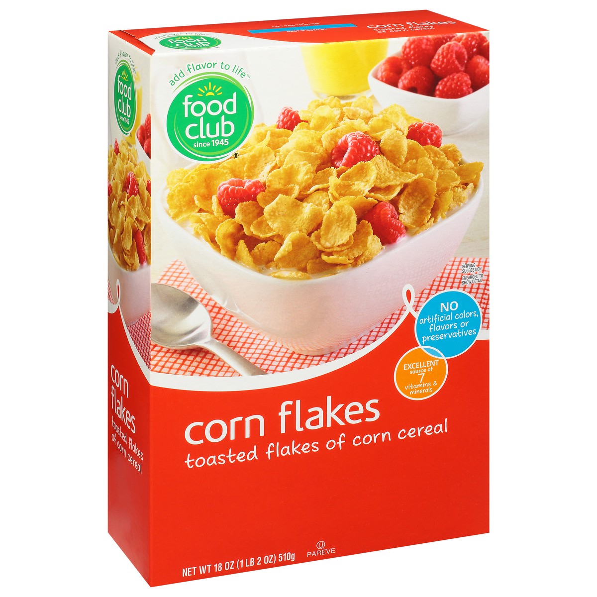 slide 2 of 9, Food Club Corn Flakes Cereal 18 oz, 18 oz