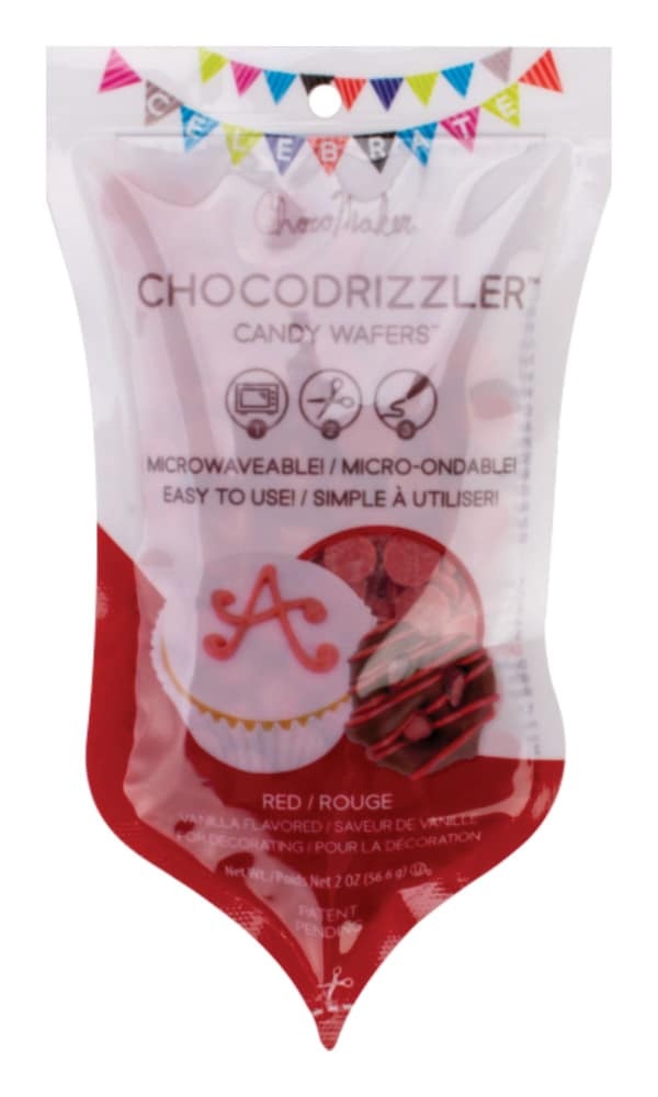 slide 1 of 1, Chocomaker Chocodrizzler Red Candy Wafers Pouch For Frosting & Decorating, 2 oz