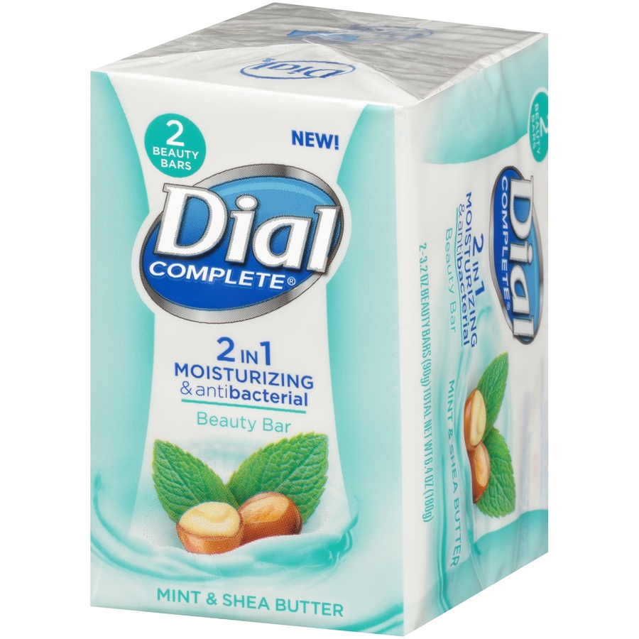 slide 3 of 6, Dial Complete 2-In-1 Anti Bacterial Mint & Shea Butter, 2 ct