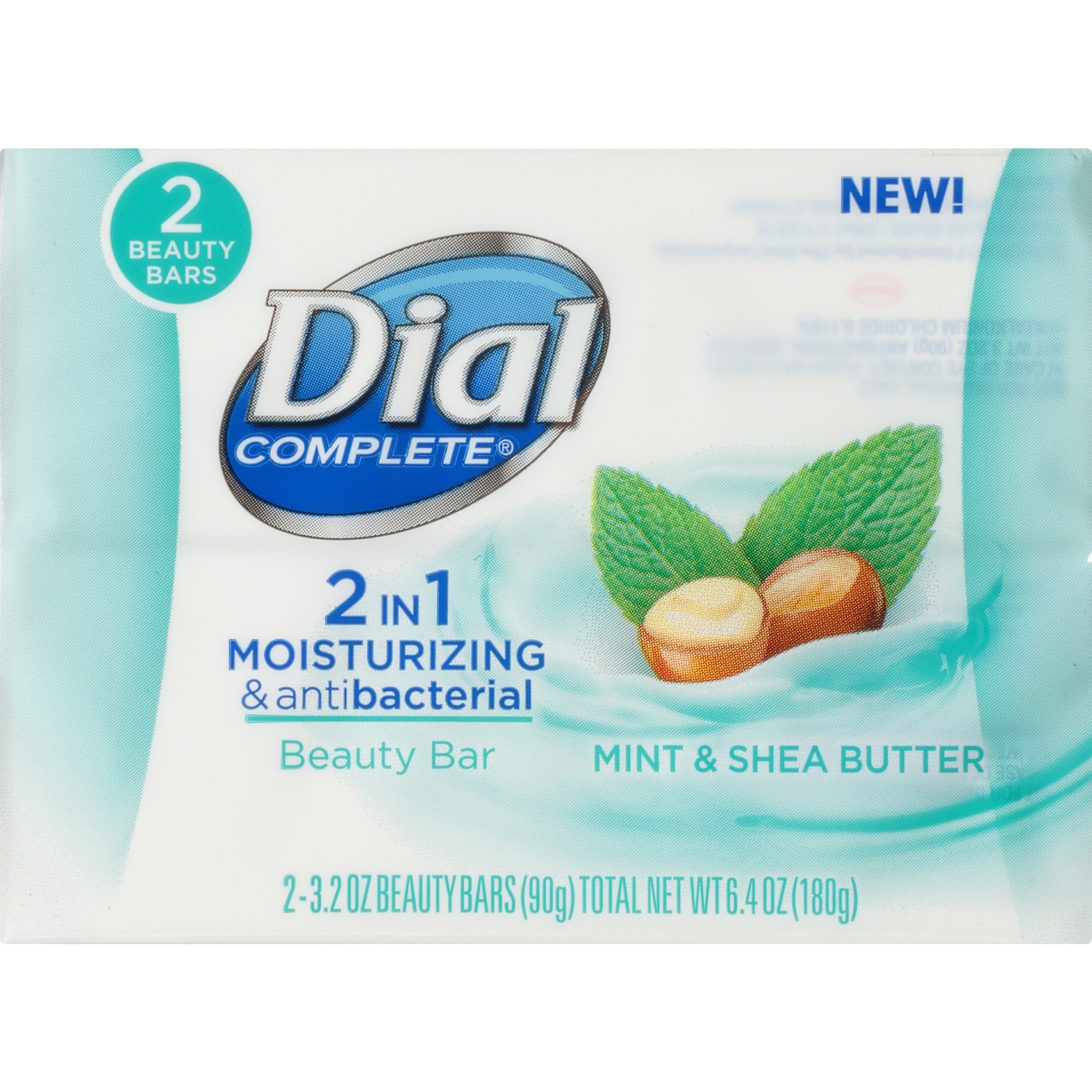 slide 5 of 6, Dial Complete 2-In-1 Anti Bacterial Mint & Shea Butter, 2 ct