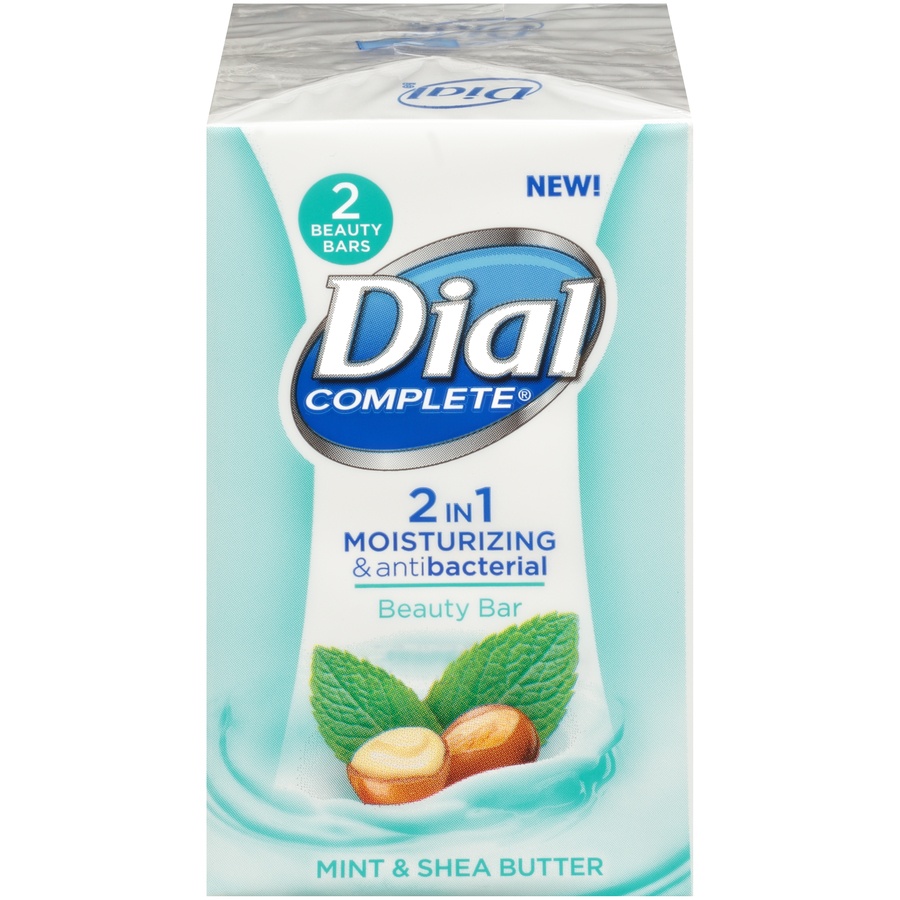 slide 1 of 6, Dial Complete 2-In-1 Anti Bacterial Mint & Shea Butter, 2 ct