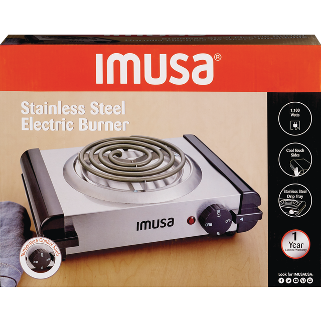 slide 1 of 1, IMUSA S.steel Electric Single Burner, 1 ct