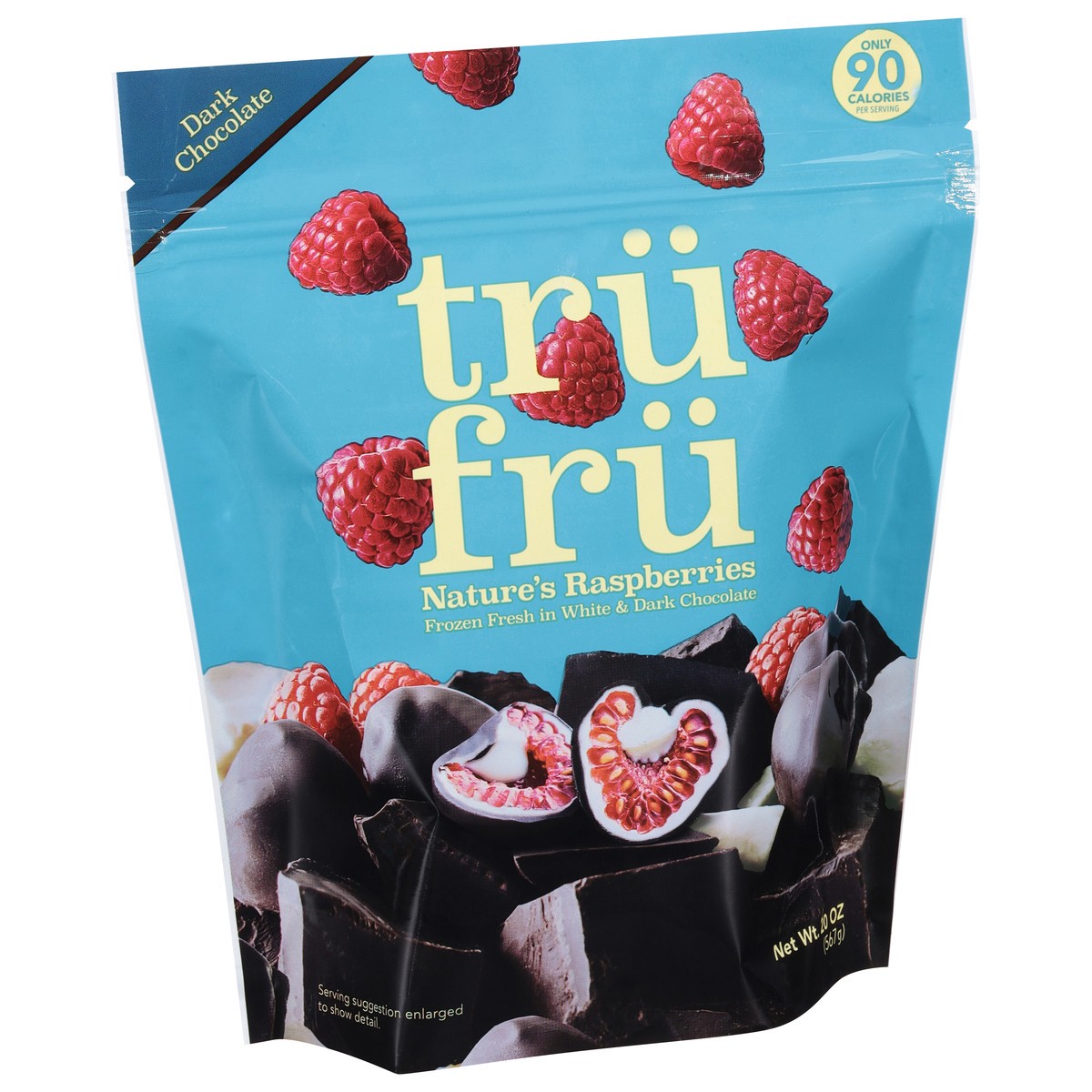 slide 2 of 9, Tru Fru Nature's Raspberries Hyper-Chilled in White & Dark Chocolate (20oz), 20 oz