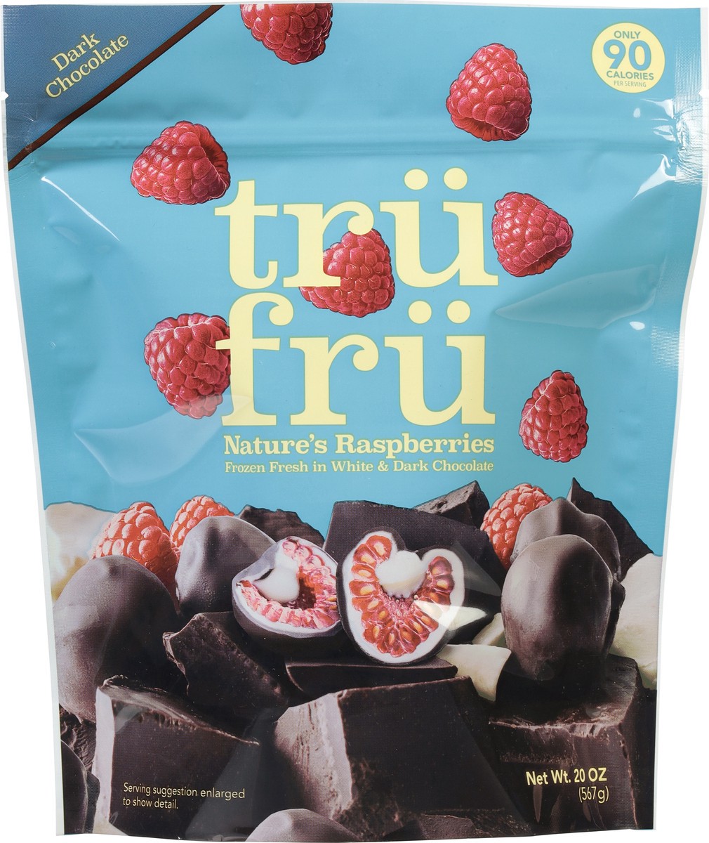 slide 8 of 9, Tru Fru Nature's Raspberries Hyper-Chilled in White & Dark Chocolate (20oz), 20 oz