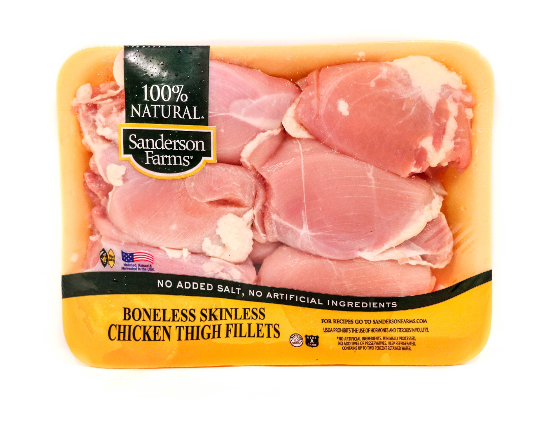 slide 1 of 1, Sanderson Farms Boneless Skinless Chicken Thighs, per lb