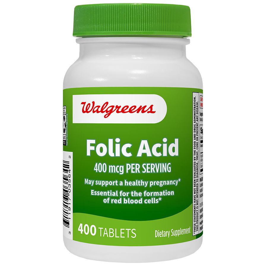 slide 1 of 4, Walgreens Folic Acid 400 mcg, 400 ct