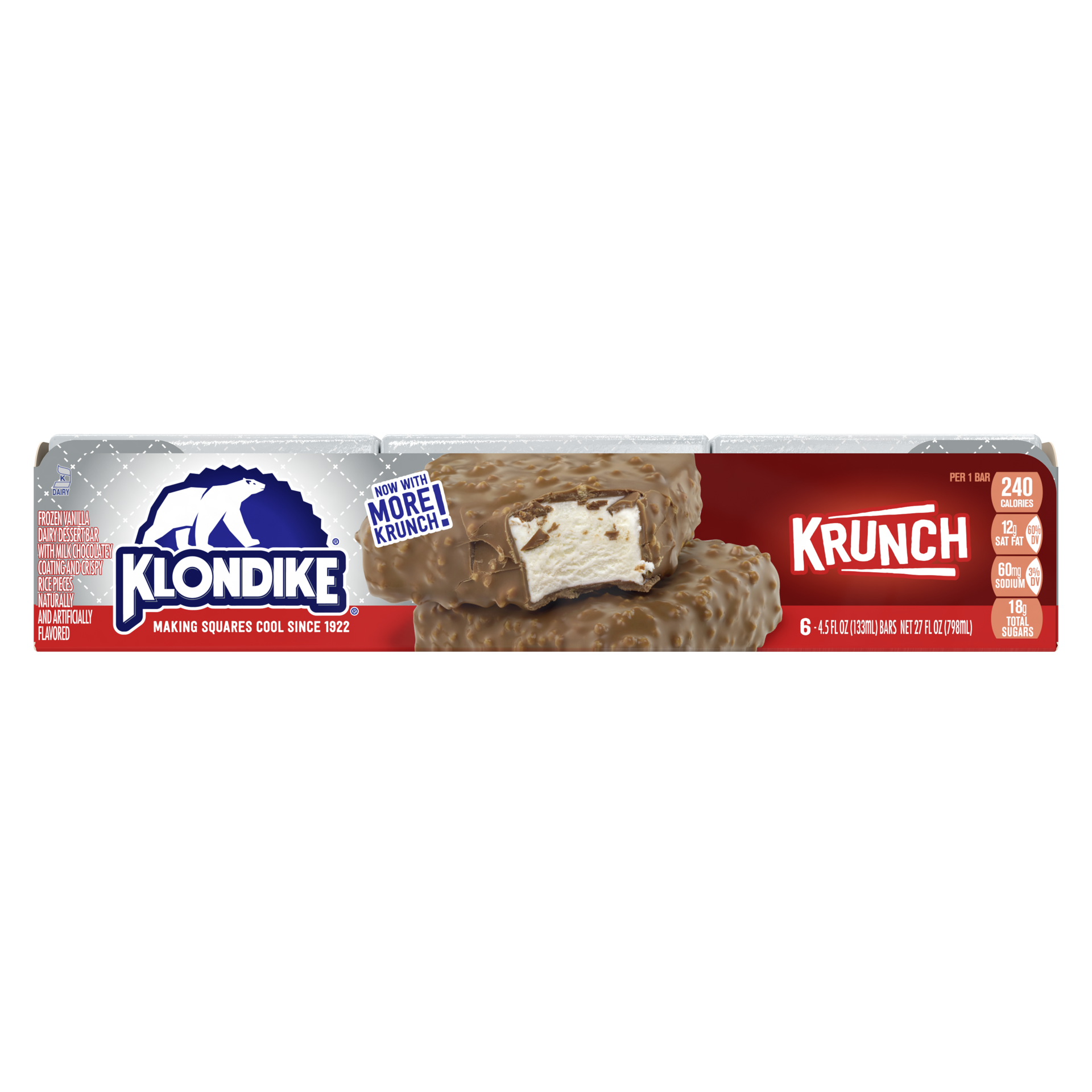 slide 4 of 7, Klondike Frozen Dairy Dessert Bars Krunch, 4.5 fl oz, 6 Count, 4.50 fl oz