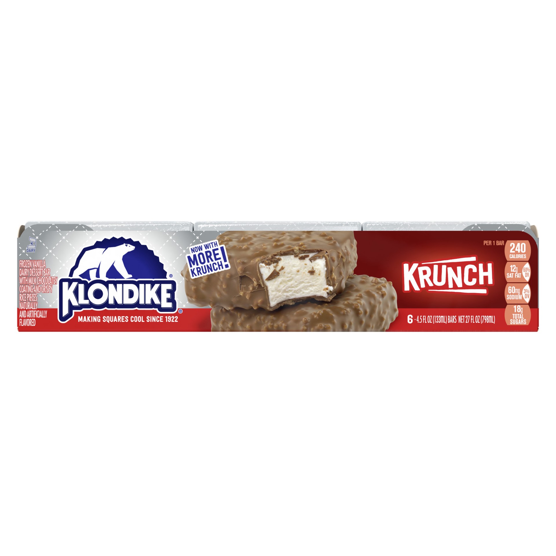 slide 2 of 7, Klondike Frozen Dairy Dessert Bars Krunch, 4.5 fl oz, 6 Count, 4.50 fl oz