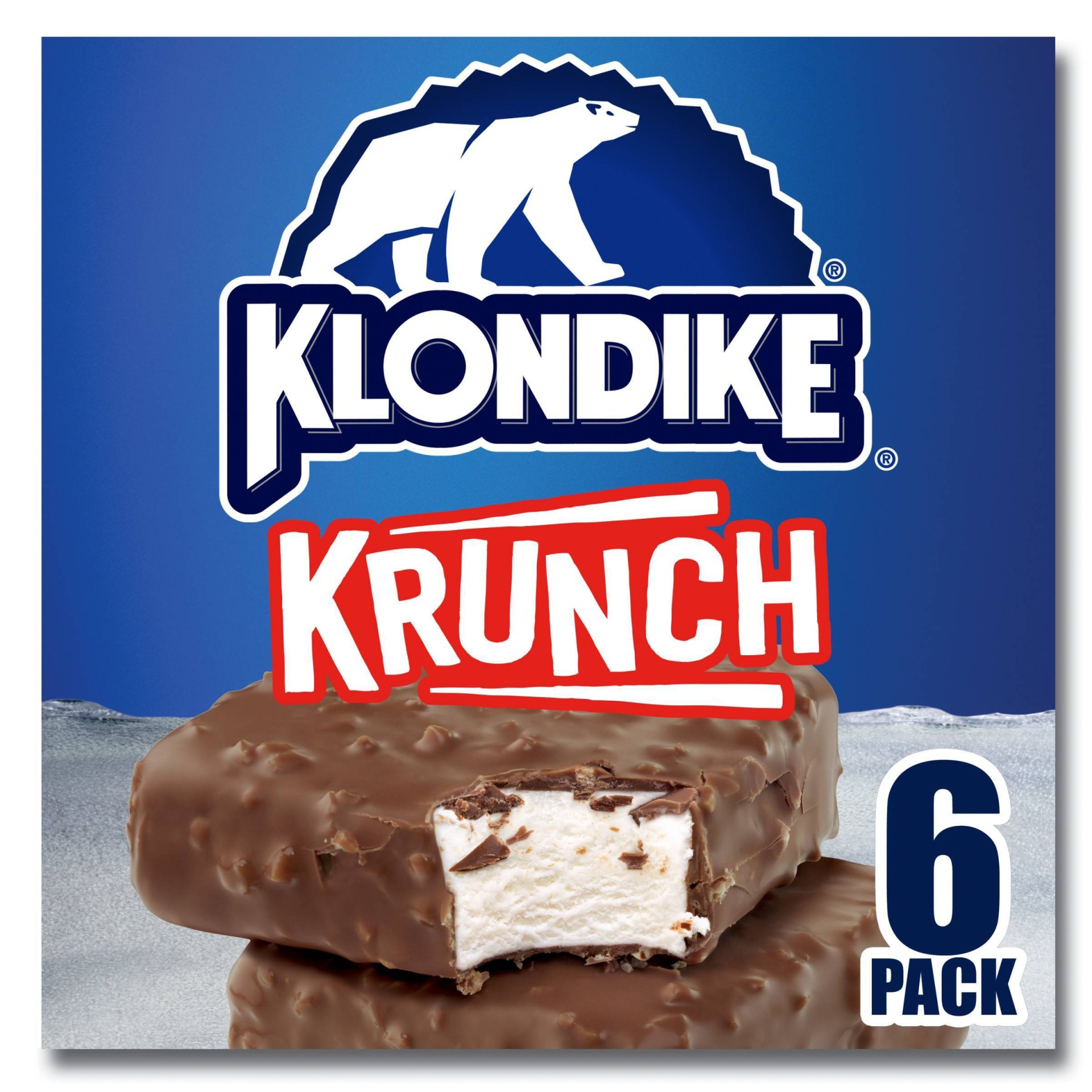 slide 1 of 6, Klondike Krunch Ice Cream Bars, 6 ct