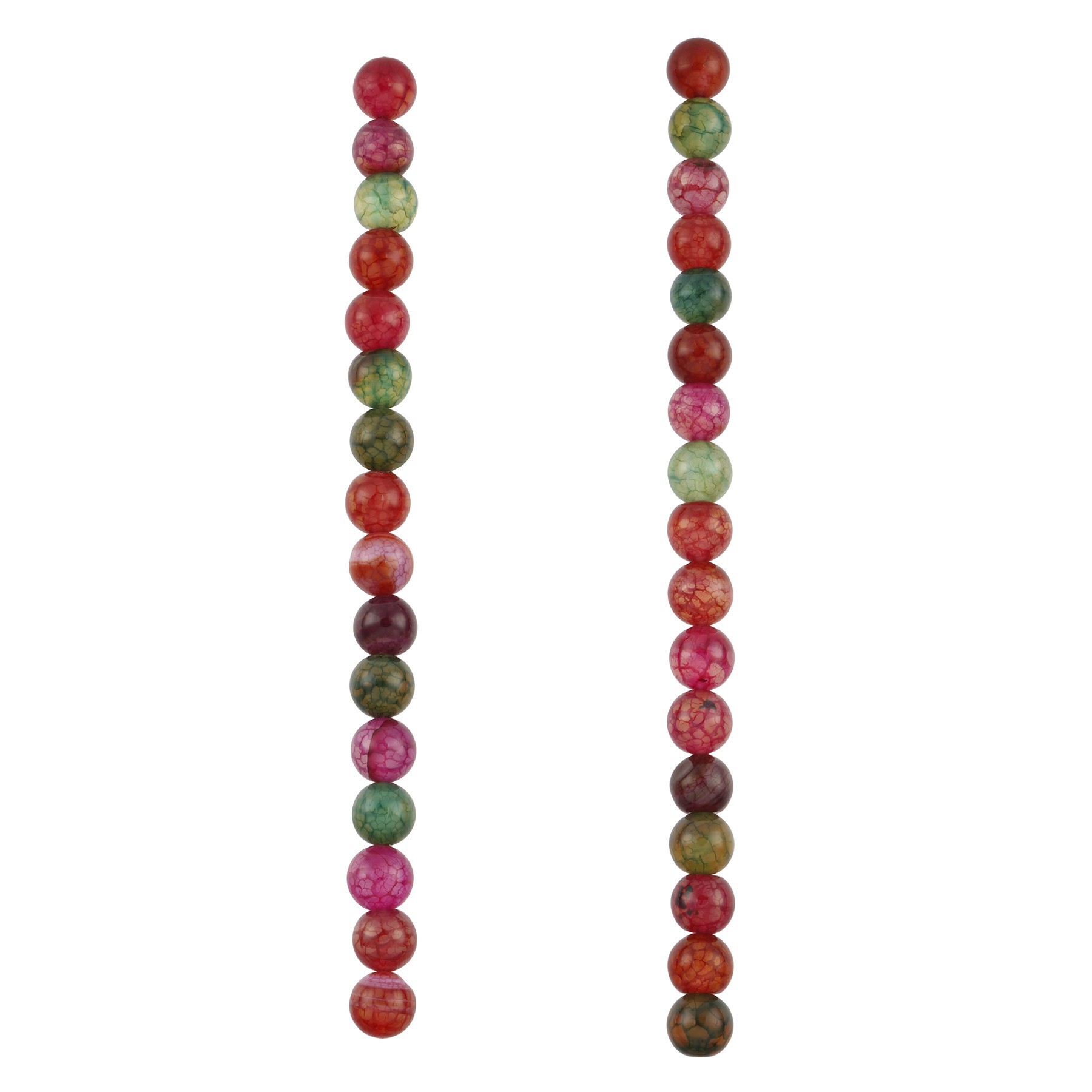 slide 3 of 3, Multicolor Crackled Agate Round Beads By Bead Landing, 10 mm