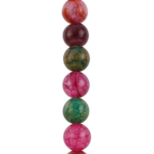 slide 1 of 3, Multicolor Crackled Agate Round Beads By Bead Landing, 10 mm