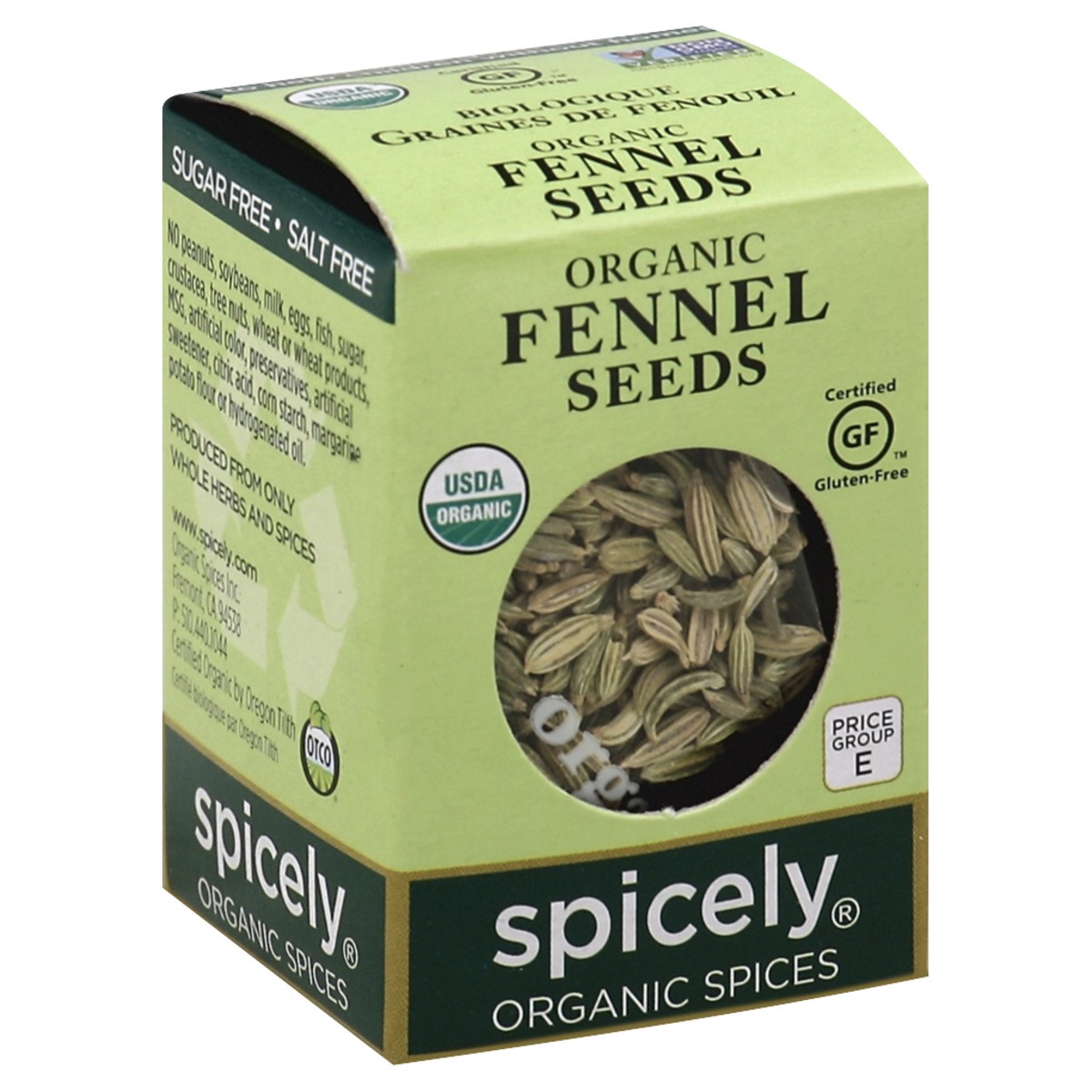 slide 4 of 4, Spicely Organic Spices Fennel Seeds, Organic, 0.3 oz