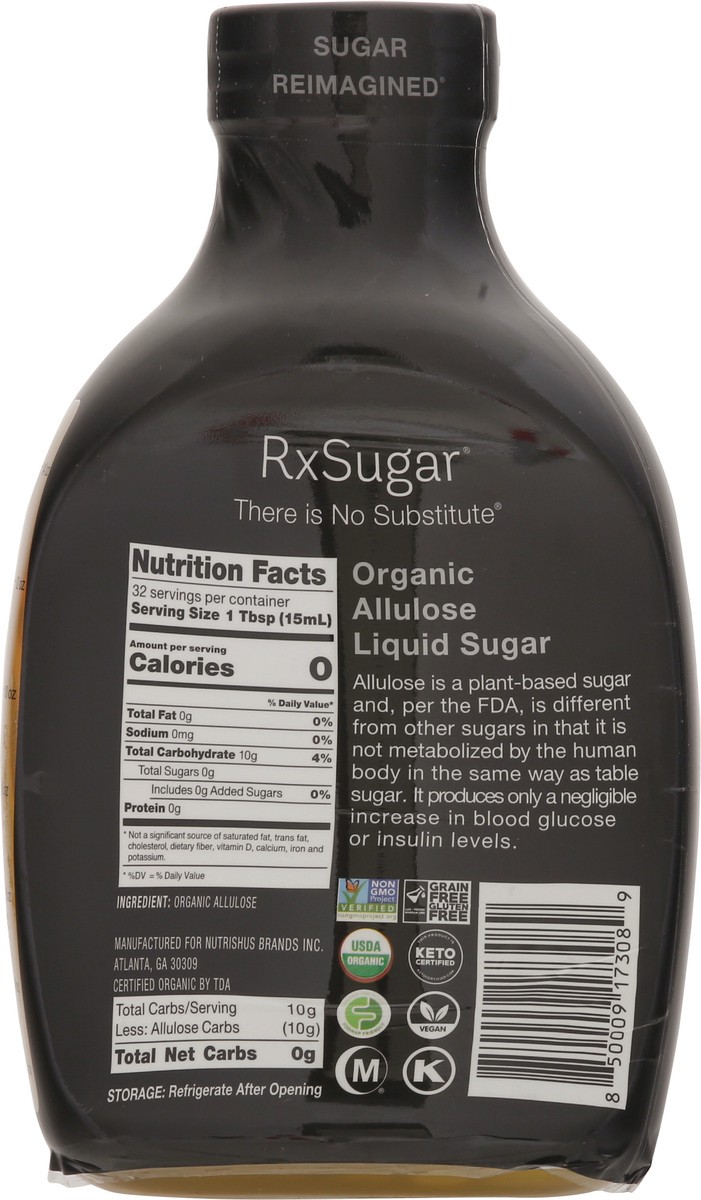 slide 2 of 9, RxSugar Sugar Reimagined Organic Liquid Sugar Allulose 16 fl oz, 16 oz