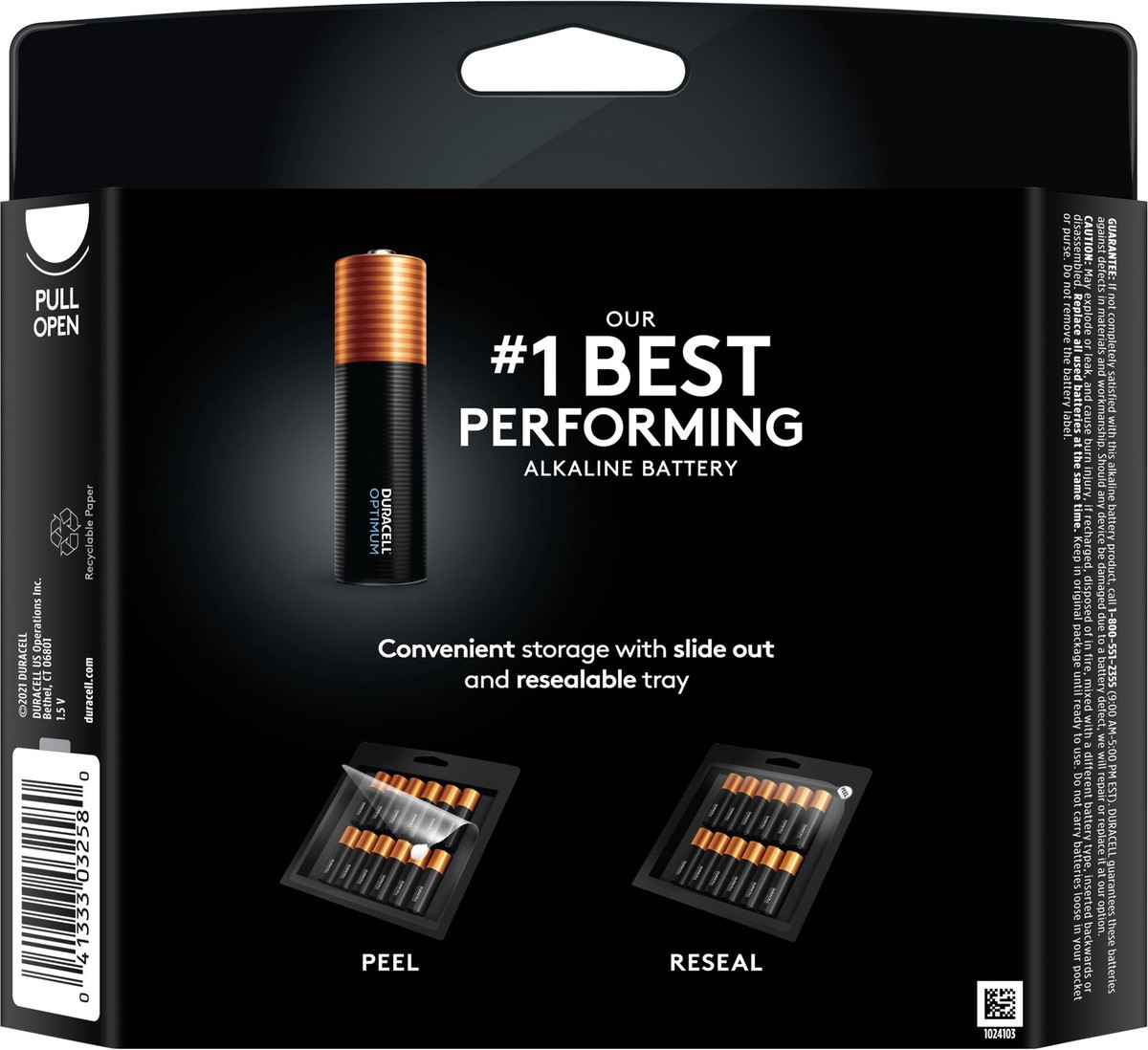 slide 6 of 6, Duracell Optimum AA Batteries - 12pk Alkaline Battery with Resealable Tray, 12 pack