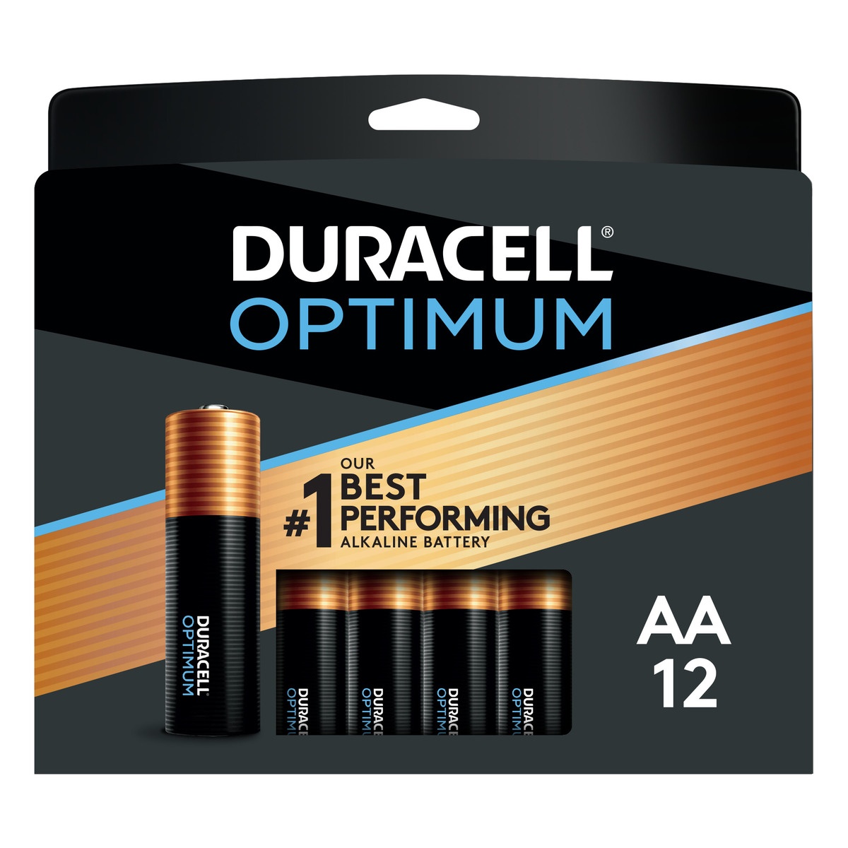 slide 7 of 7, Duracell Optimum Alkaline AA Batteries, 12 ct