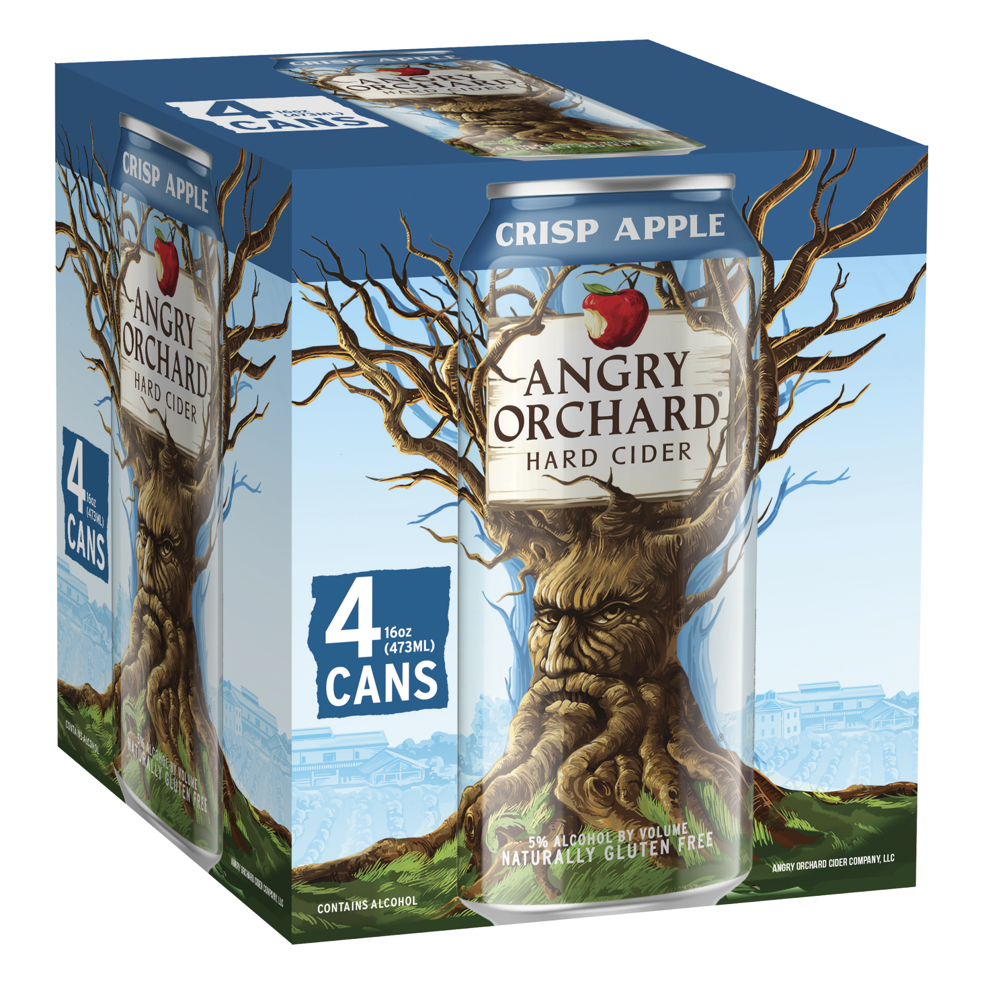 slide 1 of 6, Angry Orchard Crisp Apple Hard Cider, Spiked, 4 ct; 16 oz