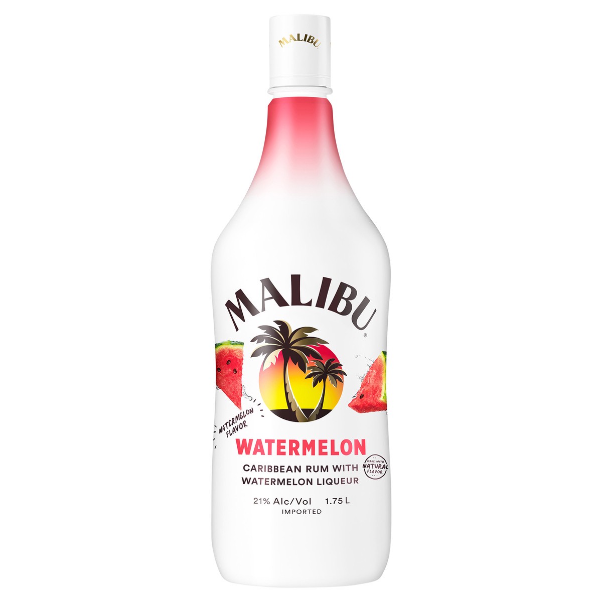 slide 3 of 3, Malibu Caribbean Rum with Watermelon Flavored Liqueur 1.75L, 42 Proof, 1.75 liter