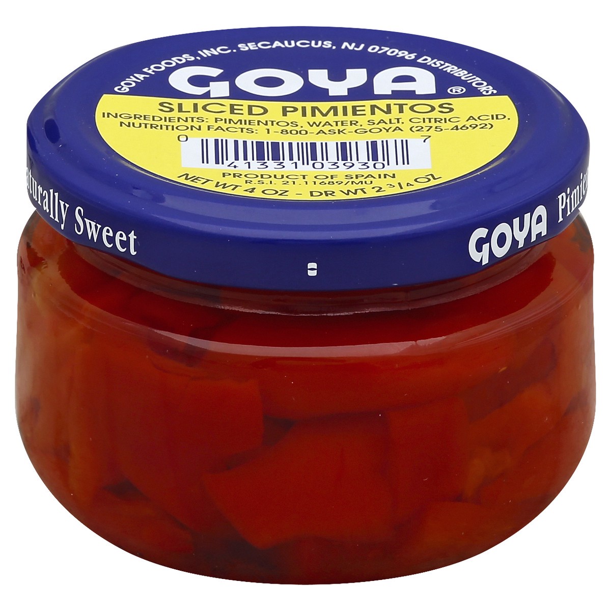 slide 2 of 3, Goya Red Sliced Pimientos, 4 oz