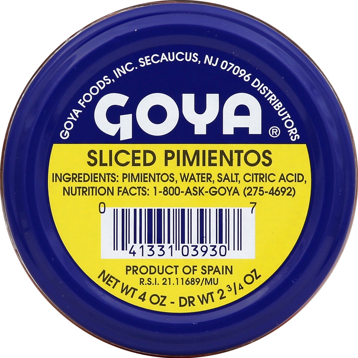 slide 1 of 3, Goya Red Sliced Pimientos, 4 oz