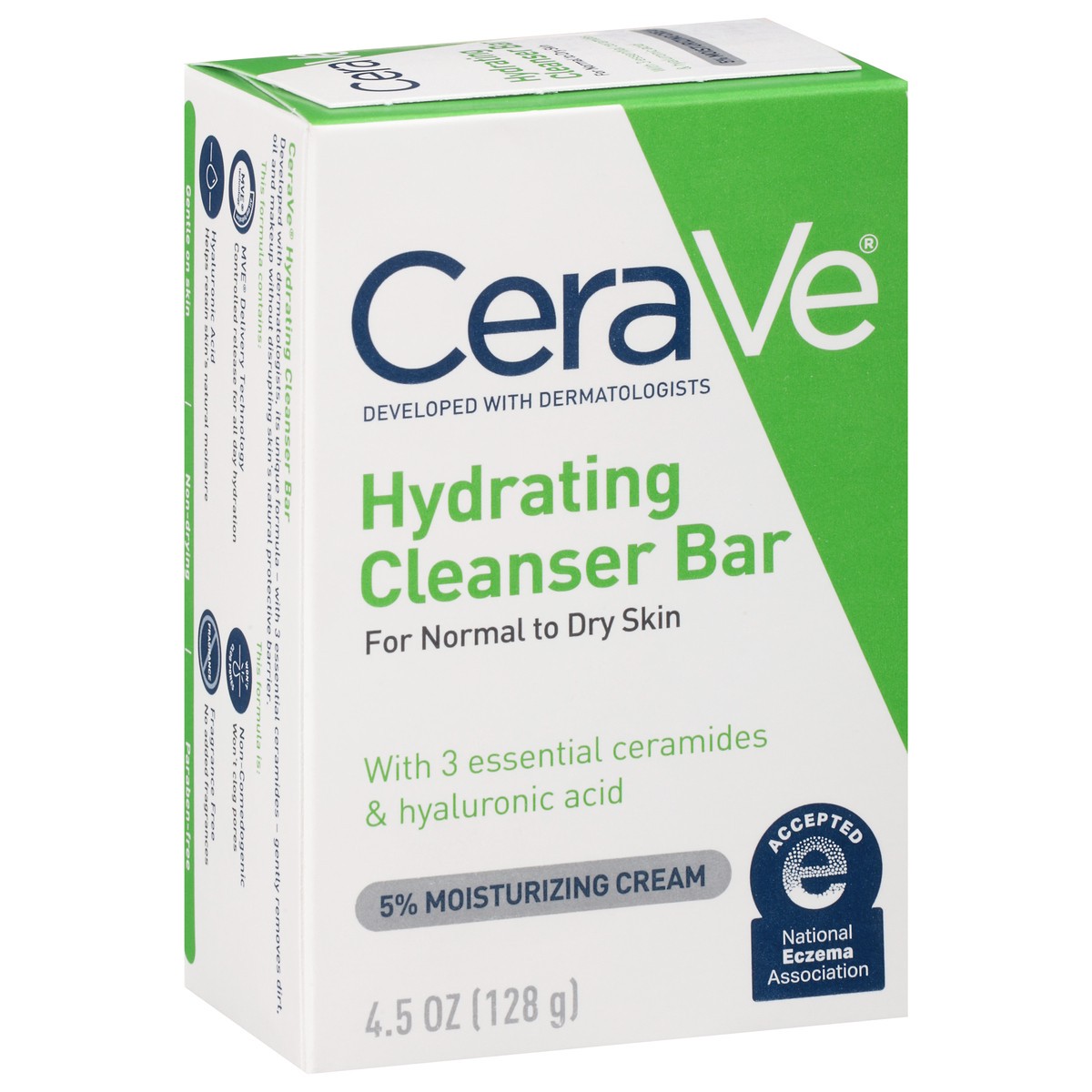 slide 1 of 9, CeraVe 5% Moisturizing Cream Hydrating Cleanser Bar 4.5 oz, 4.5 oz