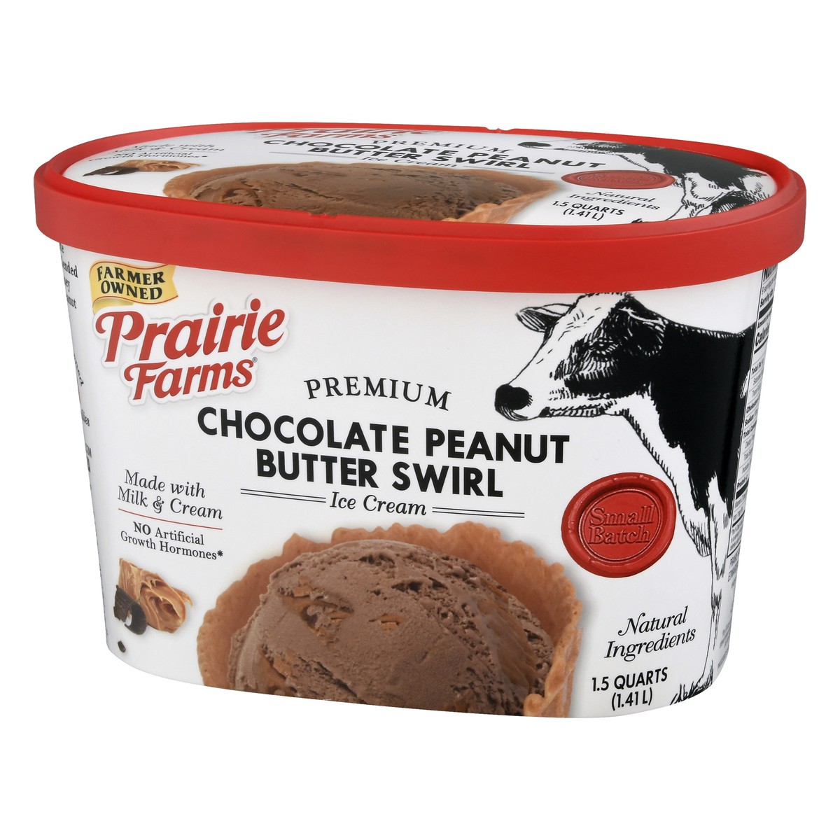 slide 5 of 9, Prairie Farms Premium Chocolate Peanut Butter Swirl Ice Cream 1.5 qt, 1.5 qt