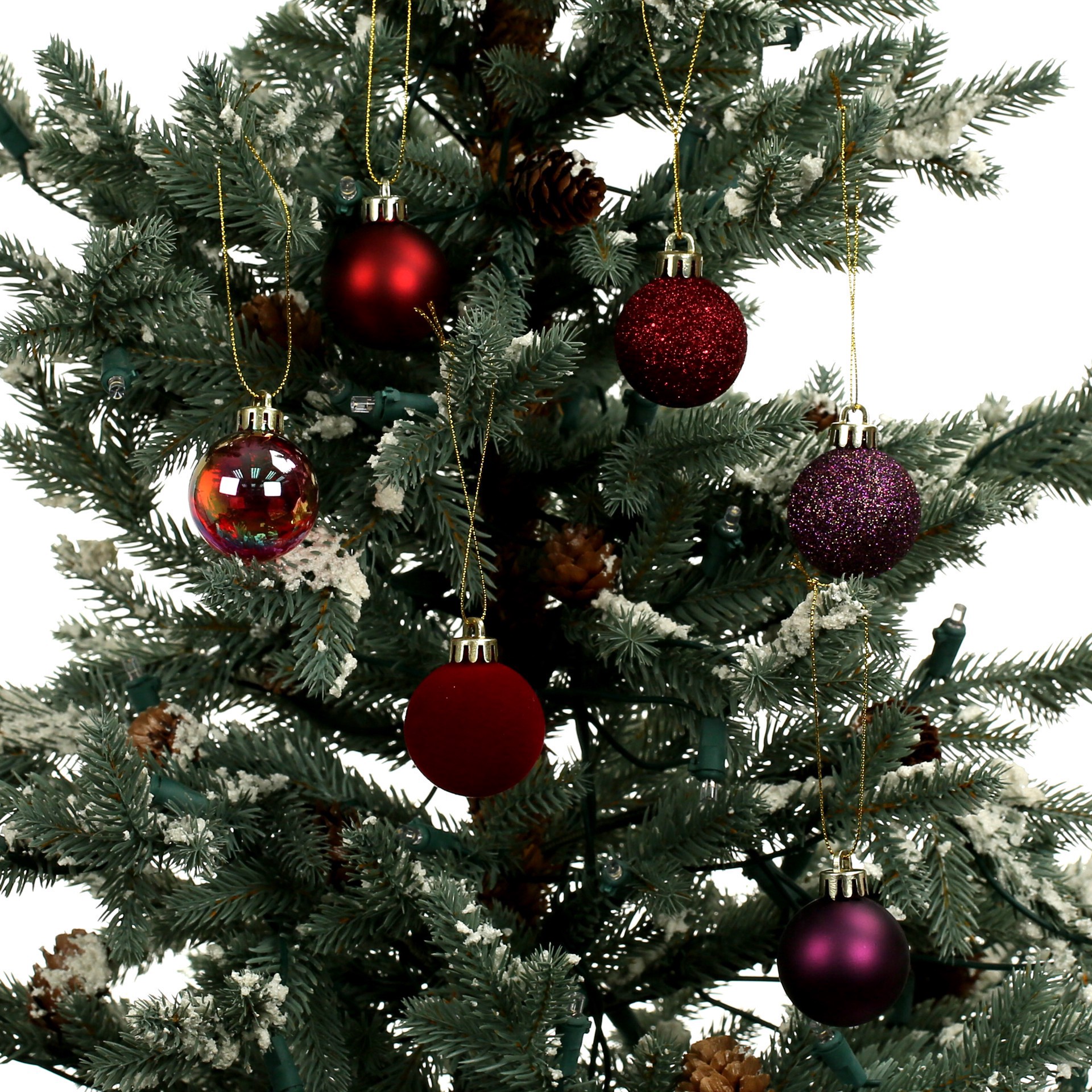 slide 3 of 3, 7 Pack 1.5" Burgundy Shades Shatterproof Ball Ornaments By Ashland, 7 ct