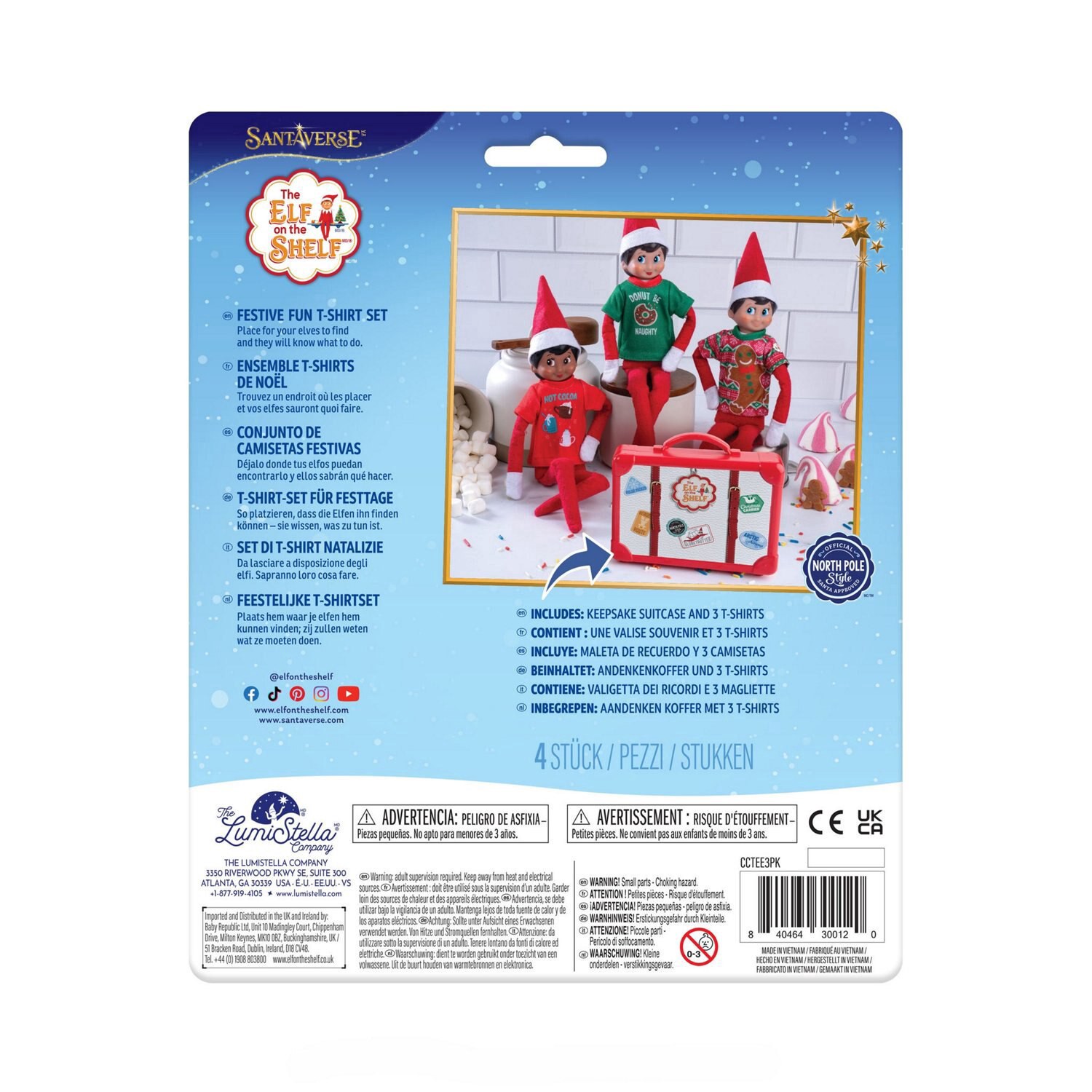 slide 2 of 3, Elf on the Shelf The Elf On The Shelf Festive Fun T-Shirt & Suitcase Set, 1 ct