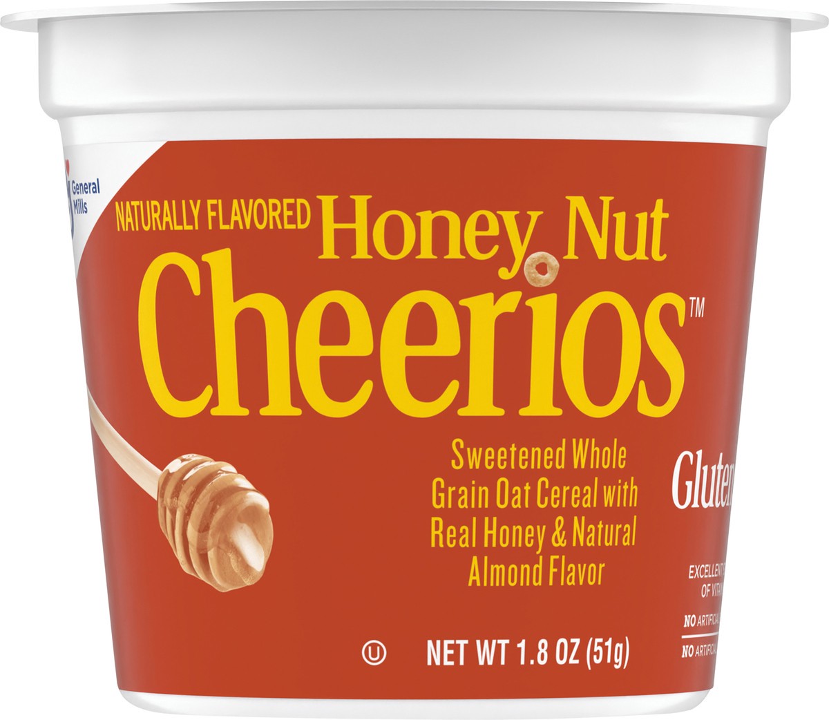 slide 8 of 14, Cheerios Honey Nut Cheerios Breakfast Cereal Cup, Gluten Free, Single Serve Cereal, 1.8 oz, 1.8 oz