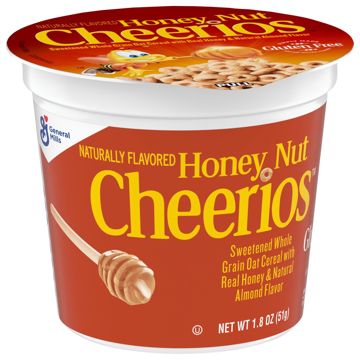 slide 12 of 14, Cheerios Honey Nut Cheerios Breakfast Cereal Cup, Gluten Free, Single Serve Cereal, 1.8 oz, 1.8 oz