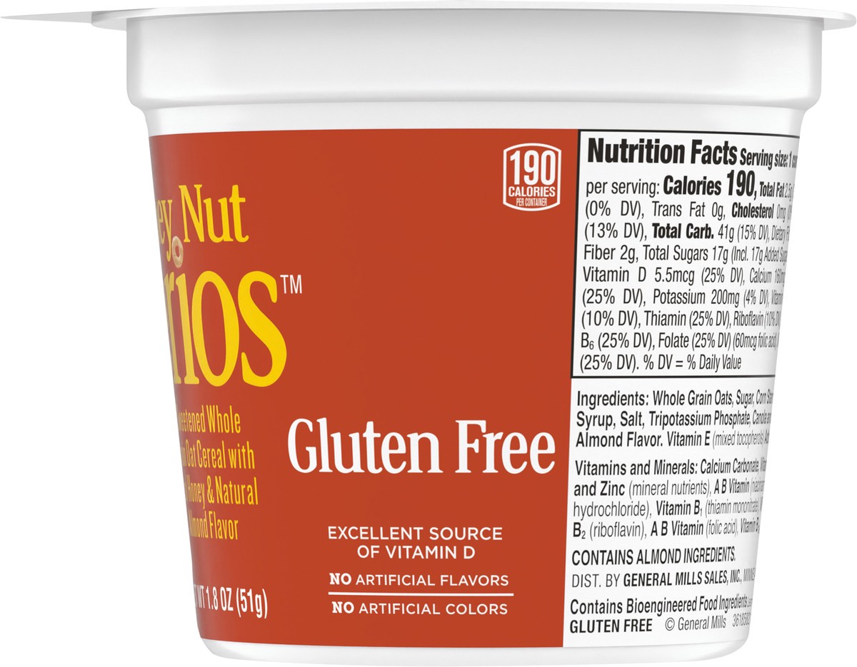 slide 11 of 14, Cheerios Honey Nut Cheerios Breakfast Cereal Cup, Gluten Free, Single Serve Cereal, 1.8 oz, 1.8 oz