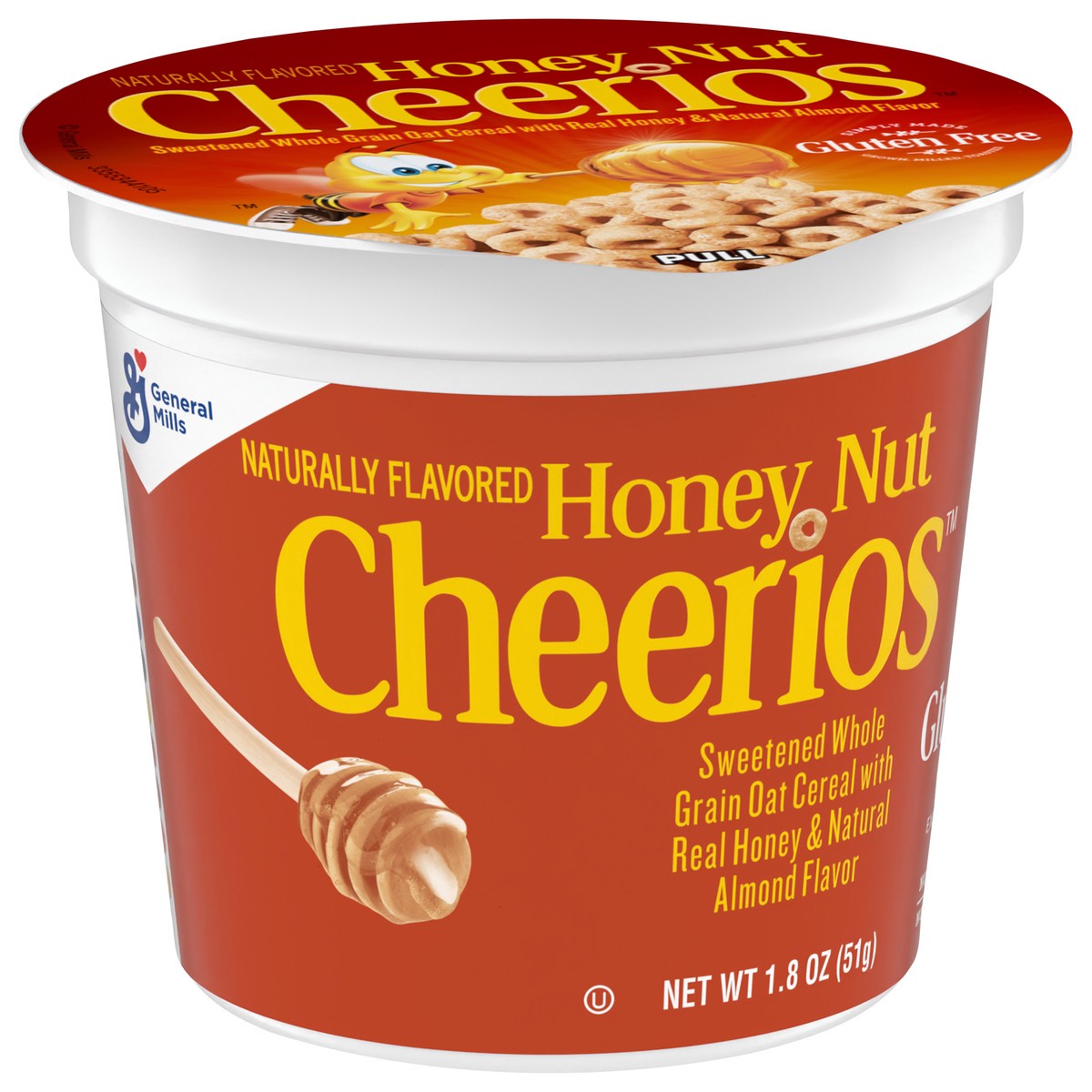 slide 6 of 14, Cheerios Honey Nut Cheerios Breakfast Cereal Cup, Gluten Free, Single Serve Cereal, 1.8 oz, 1.8 oz
