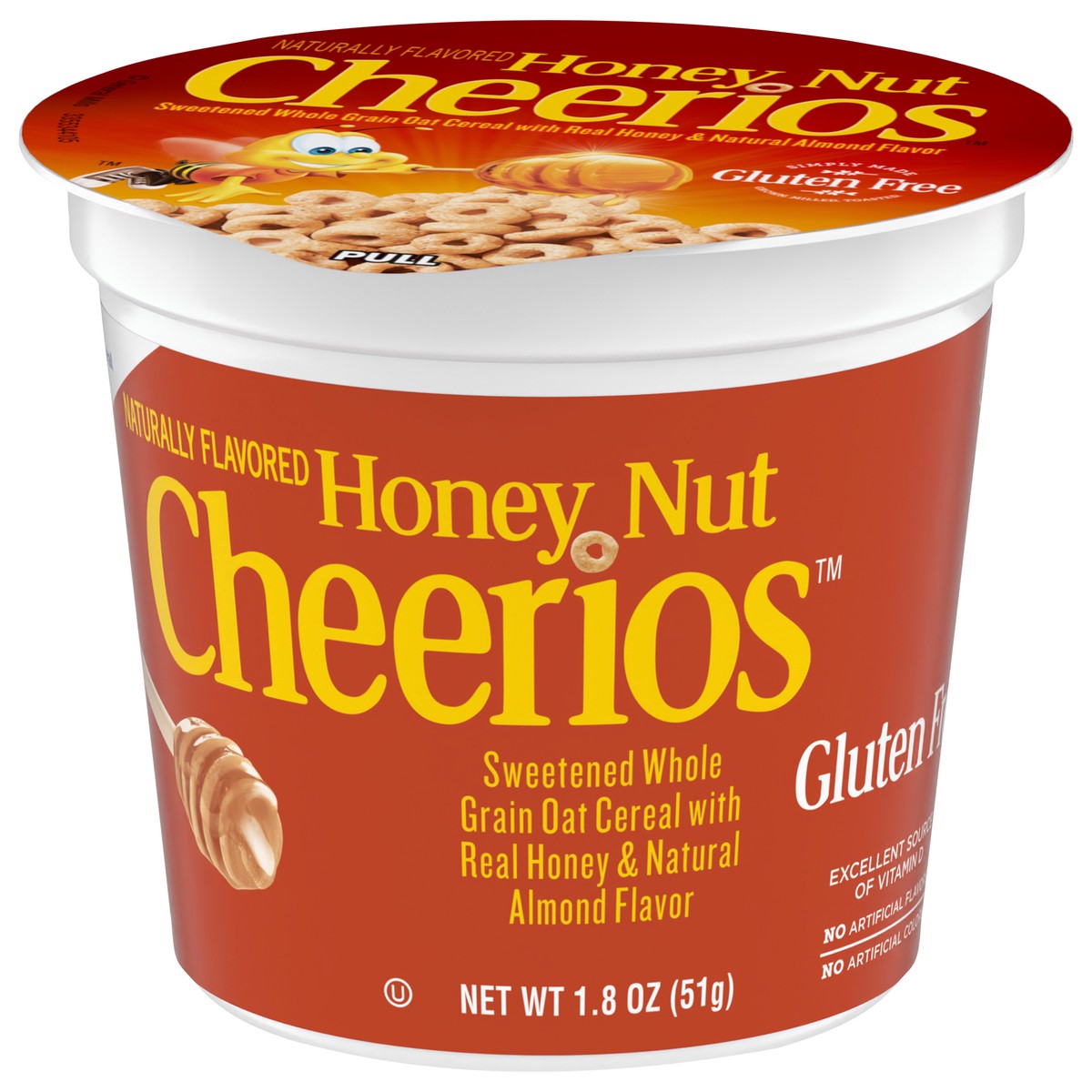 slide 13 of 14, Cheerios Honey Nut Cheerios Breakfast Cereal Cup, Gluten Free, Single Serve Cereal, 1.8 oz, 1.8 oz