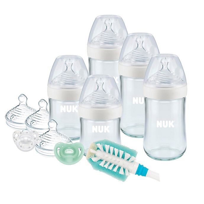 slide 1 of 11, NUK Simply Natural Glass Bottle Newborn Gift Set, 11 ct